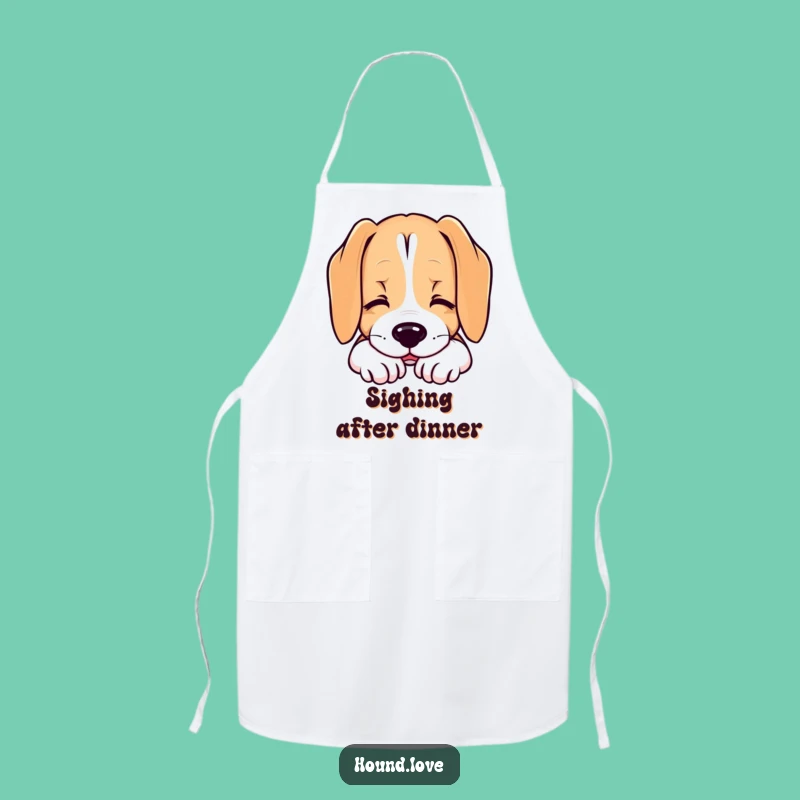 Funny Hound Sigh Apron, Relaxed Chef Gift, Peaceful Kitchen Wear