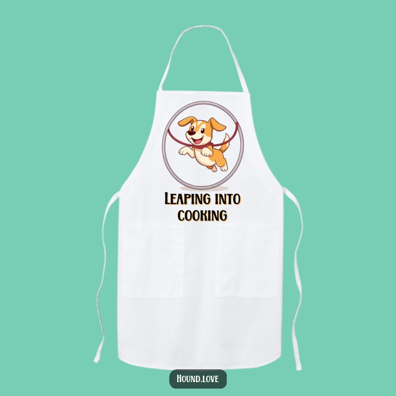 Funny Leaping Hound Apron: Chef's Hoop Design, Practical Funny Gift