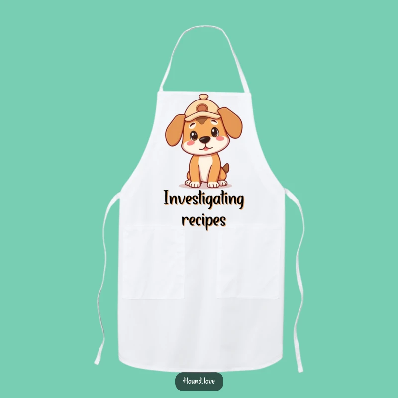 Funny Detective Hound Apron - Curious Pose Kitchen Wear, Playful Funny Gift