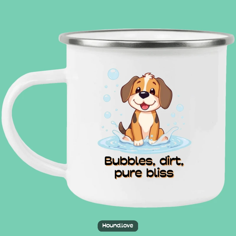 Funny Hound Bubble Adventure Camping Mug: Your Hilarious Companion for Outdoor Fun