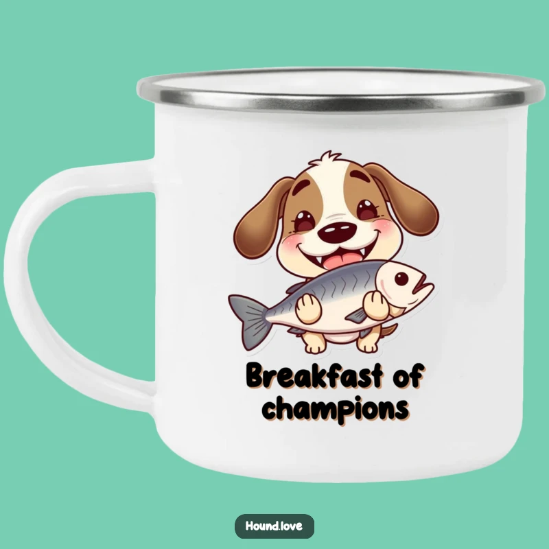 Funny Hound Fish Camping Mug - Goofy Grin by the Fire!