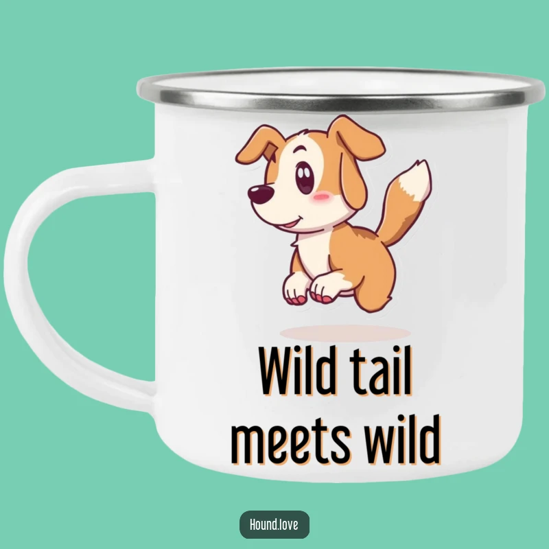 Funny Hound Surprise Camping Mug: Durable Doggy Drama, Outdoor Gift