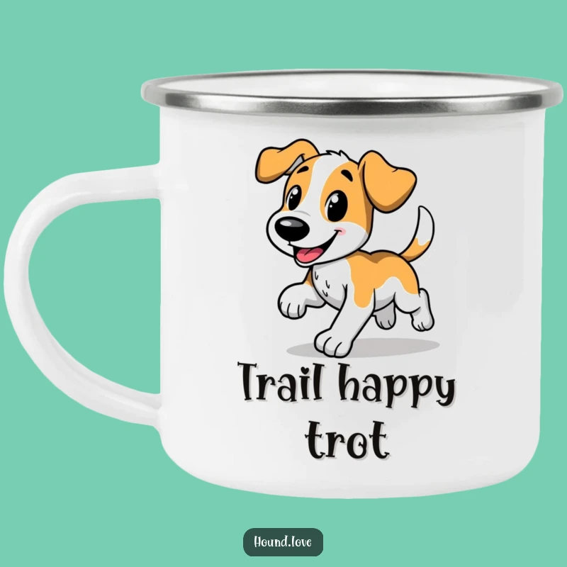Funny Hound Trot Camping Mug: Adventure Fuel with a Wagging Tail