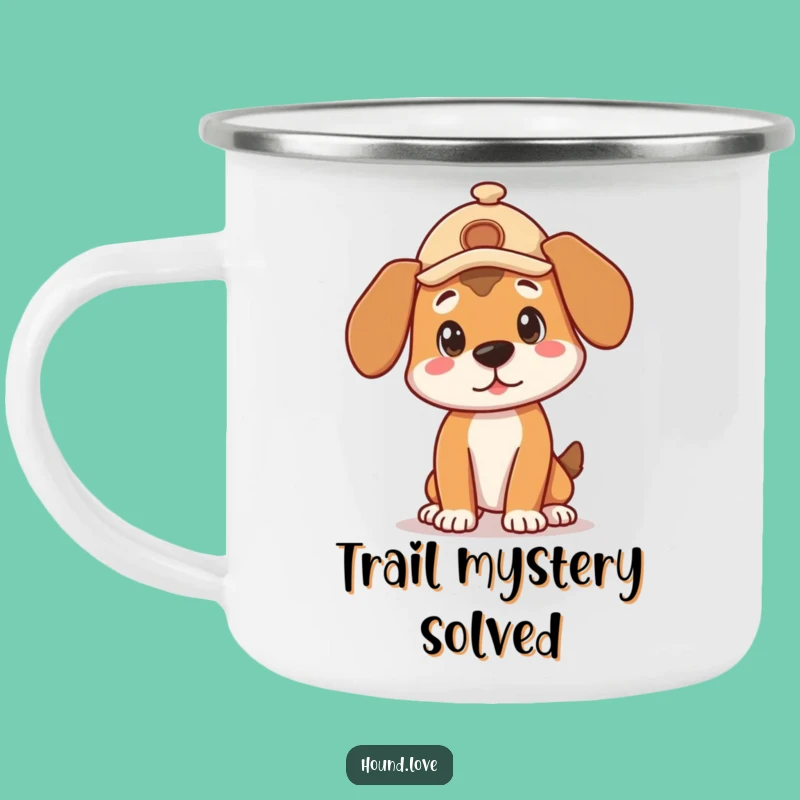 Funny Detective Hound Camping Mug - Curious Pose Outdoor Drinkware, Rugged Funny Gift