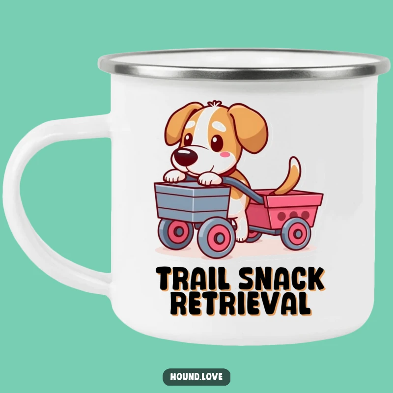 Funny Determined Hound Camping Mug - Loyal Humor for Outdoor Fun!
