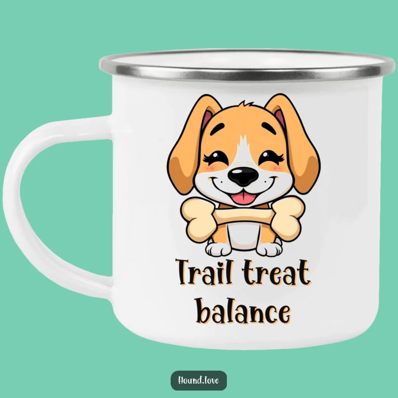 Funny Hound Bone Balance Camping Mug: Outdoor Fun, Perfect Gift for Campers