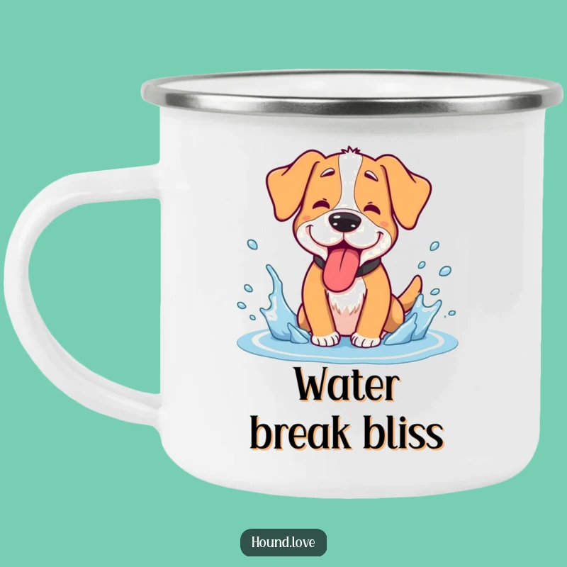 Funny Hound Splash Camping Mug: Goofy Dog Adventure - Outdoor Gift