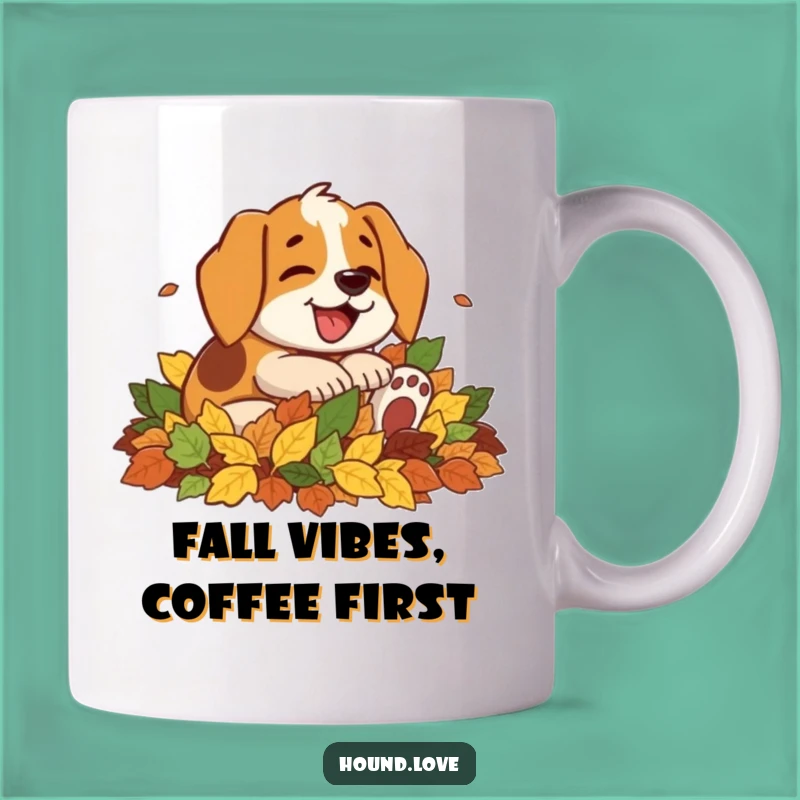 Funny Hound Leaf Pile Mug: A Hilarious and Joyful Autumn Gift for Dog Lovers