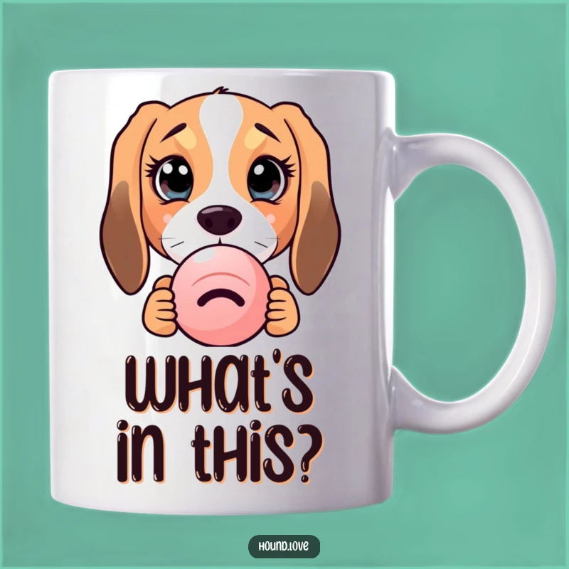 Funny Curious Hound Mug - Adorable Peeking Character Gift for Dog Lovers