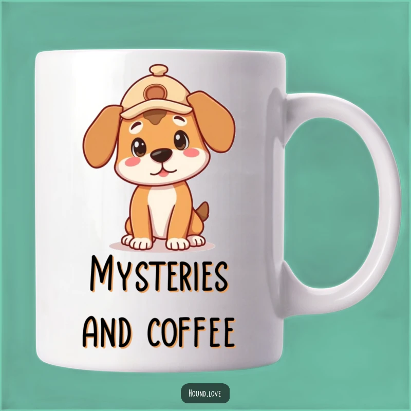 Funny Detective Hound Mug - Curious Pose Design, Perfect Funny Gift for Dog Lovers