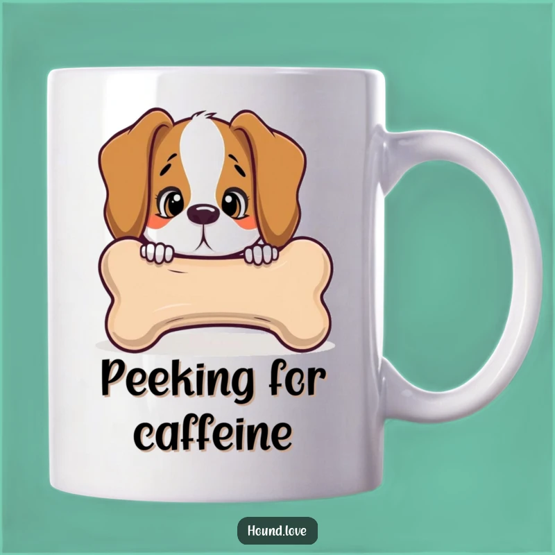 Funny Hound Bone Mug - Curious Peek, Talking Bone Humor, Gift!