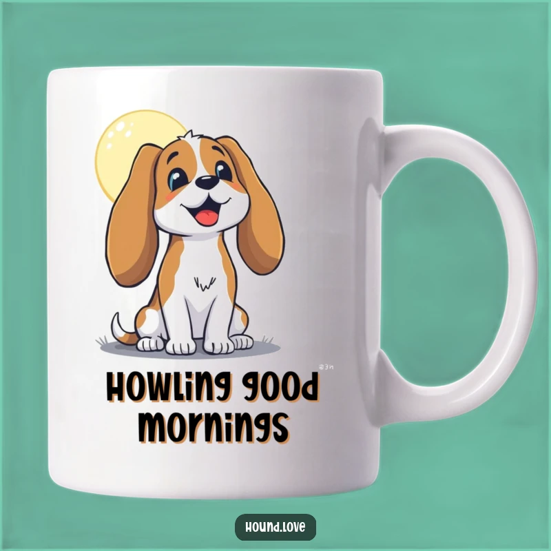 Funny Hound Moon Mug - Floppy Eared Joy, Perfect Howling Gift!