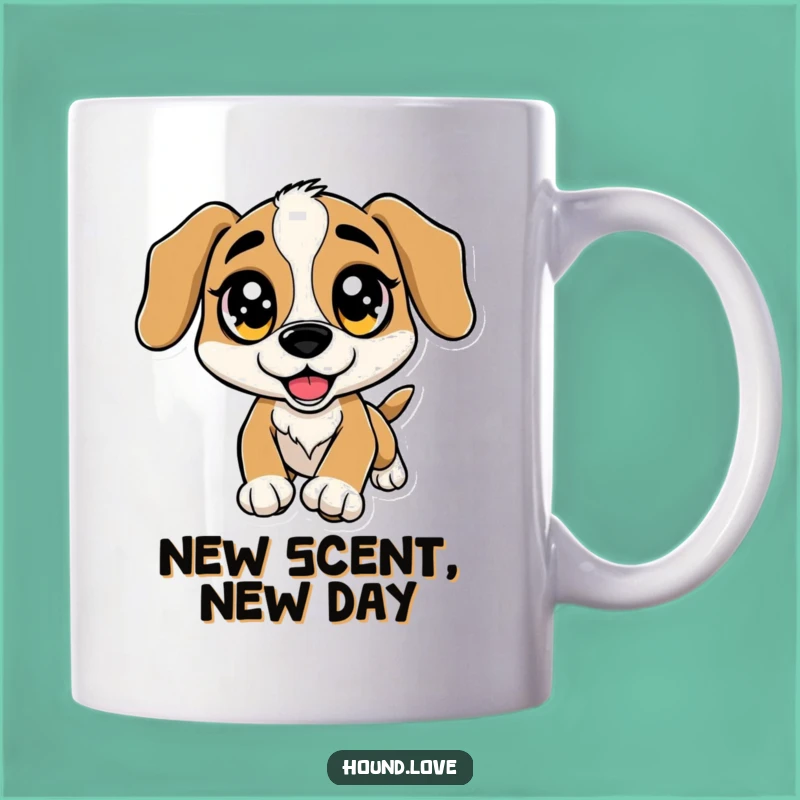 Funny Sparkle Eye Hound Mug - Excited Leap Design, Perfect Funny Gift for Dog Lovers