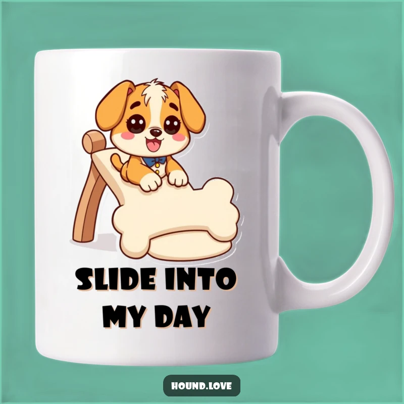 Funny Giddy Hound Mug: Bone Slide Fun, Playful Dog Gift