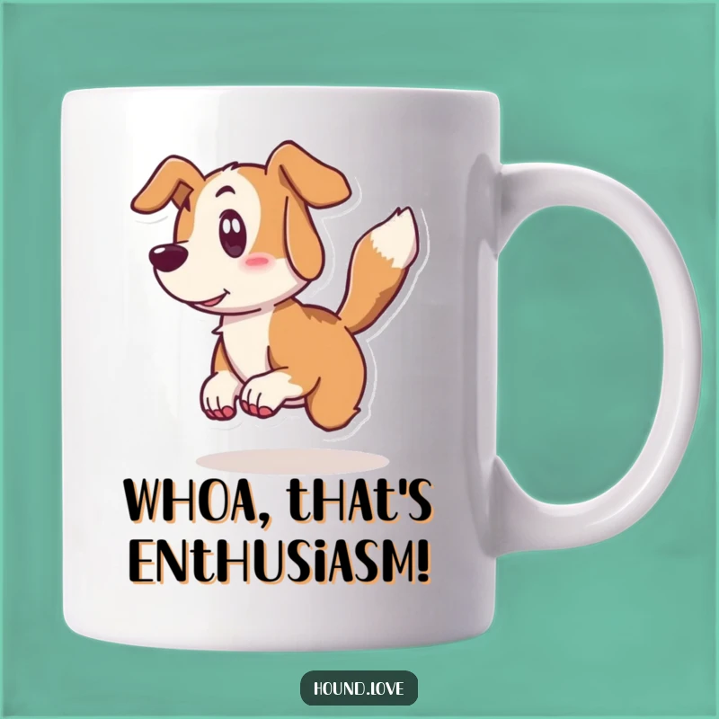 Funny Hound Surprise Mug: Tail Wagging Fear, Hilarious Dog Gift