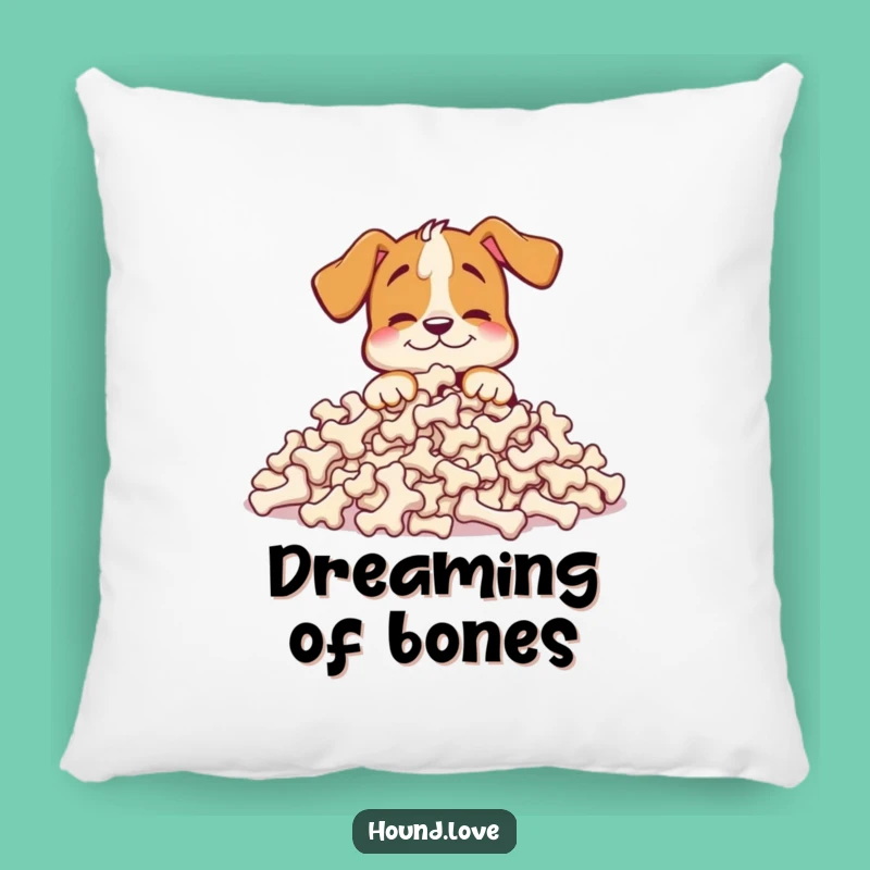 Funny Happy Hound Pillow: Soft Bone Bliss, Cozy Gift