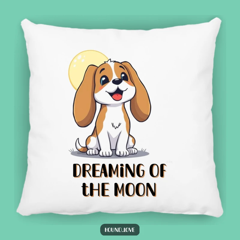 Funny Hound Moon Pillow - Cozy Comfort with Floppy Eared Howls!