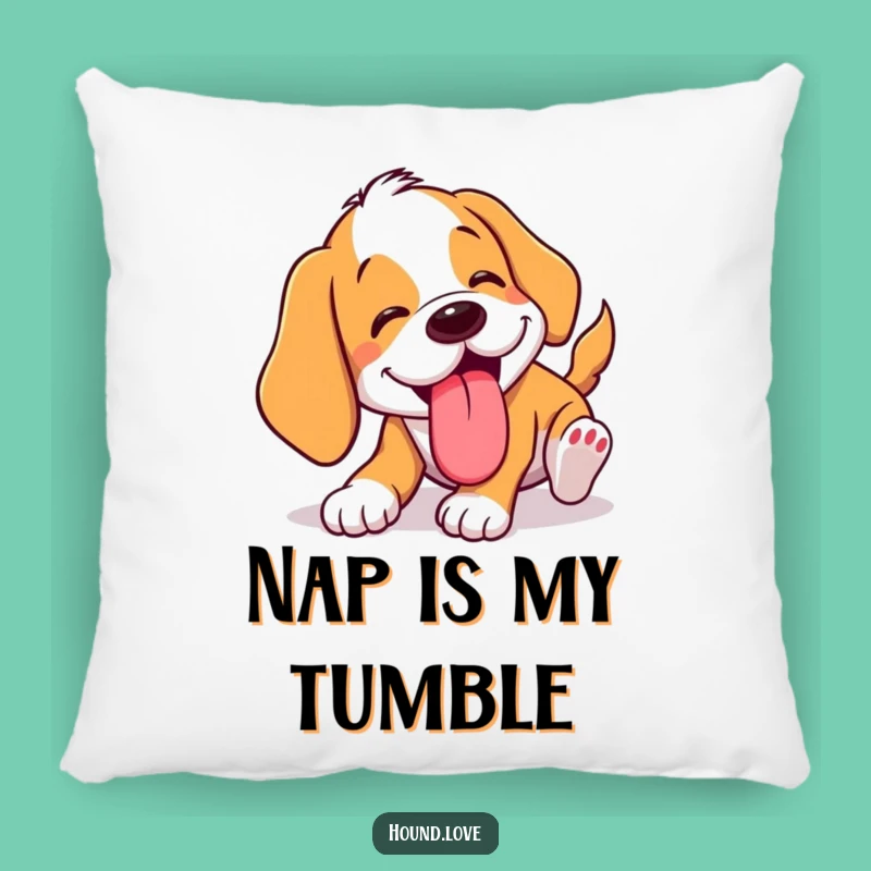 Funny Tumbling Hound Pillow: Cuddle Up with Comedy, a Hilarious Dog Gift