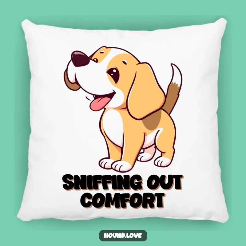 Funny Happy Hound Dream Pillow: Comedic Comfort for Dog Lovers