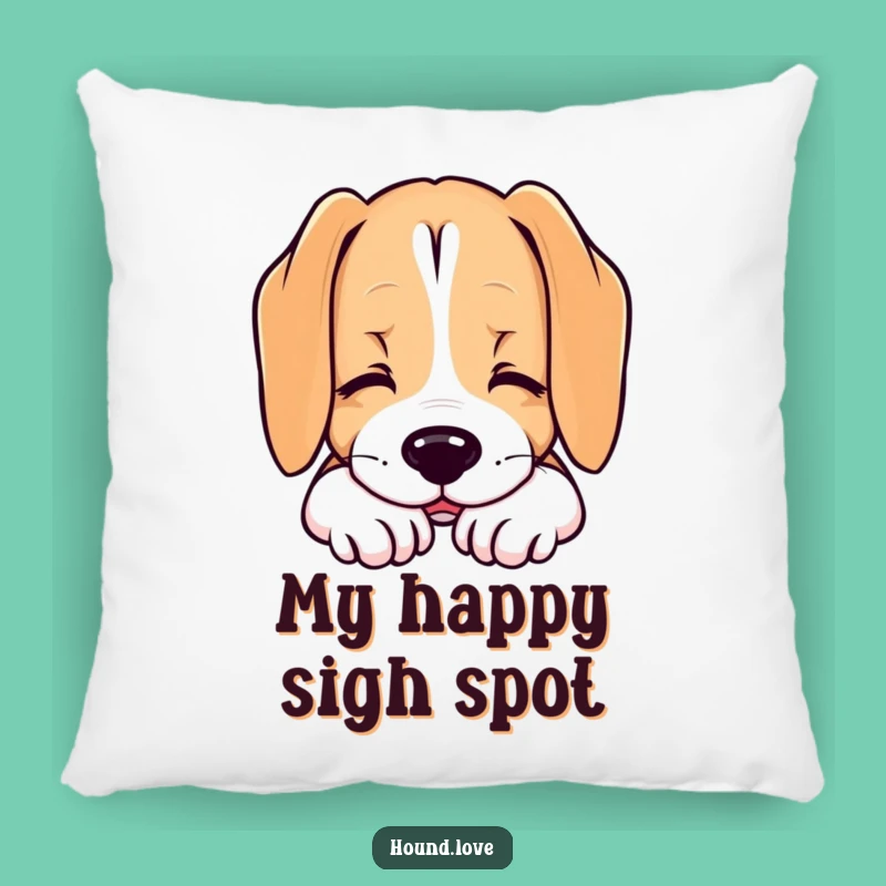Soft Funny Hound Sigh Pillow, Relaxed Comfort Gift, Peaceful Cuddle