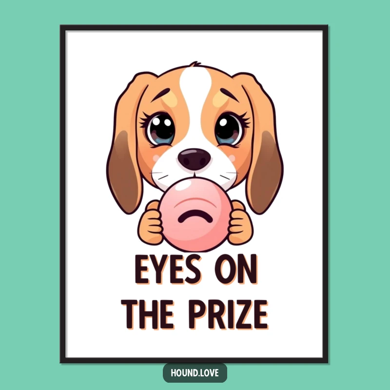 Funny Curious Hound Digital Art - Instant Adorable Decor for a Playful Space