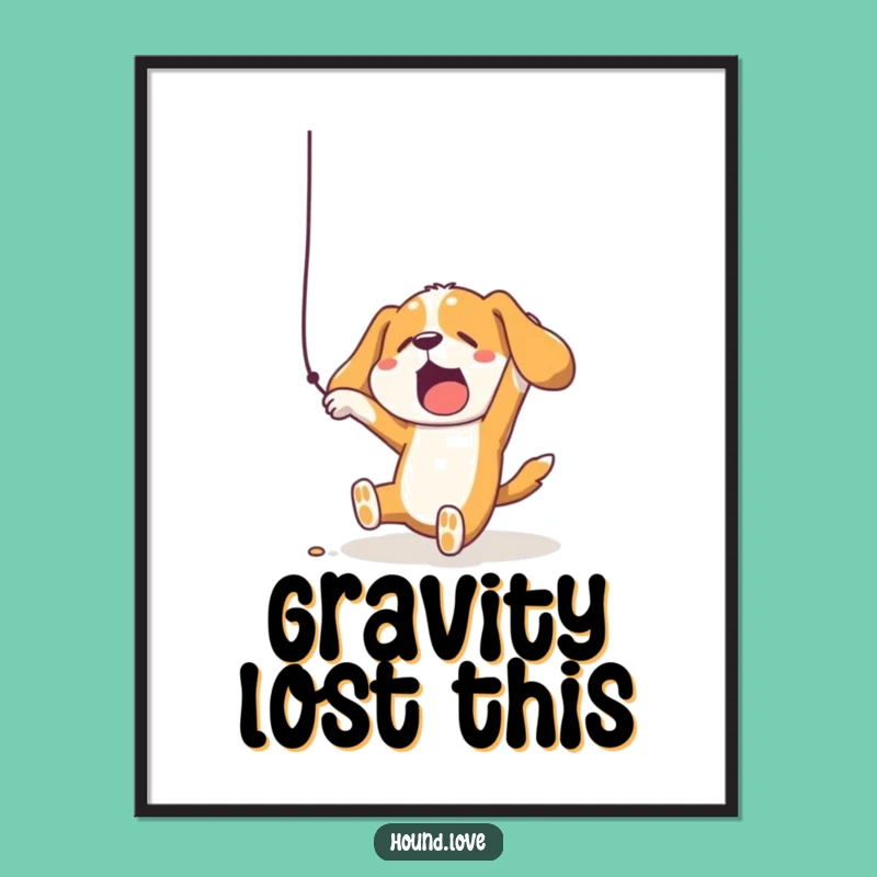 Funny Falling Hound Digital Art - Instant Comical Decor for a Laughing Space