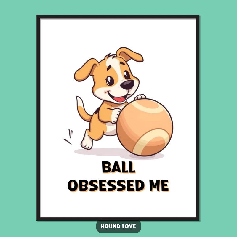 Funny Hound Digital Art: Playful Chase Scene, Instant Funny Gift