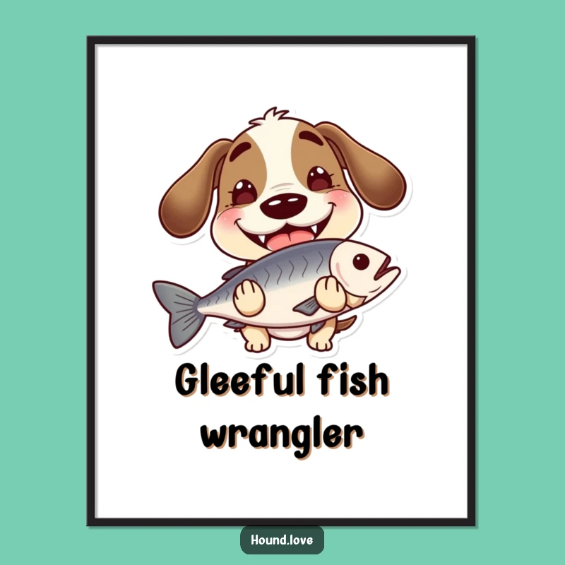 Funny Hound Fish Digital Art - Goofy Grin Print for Walls!