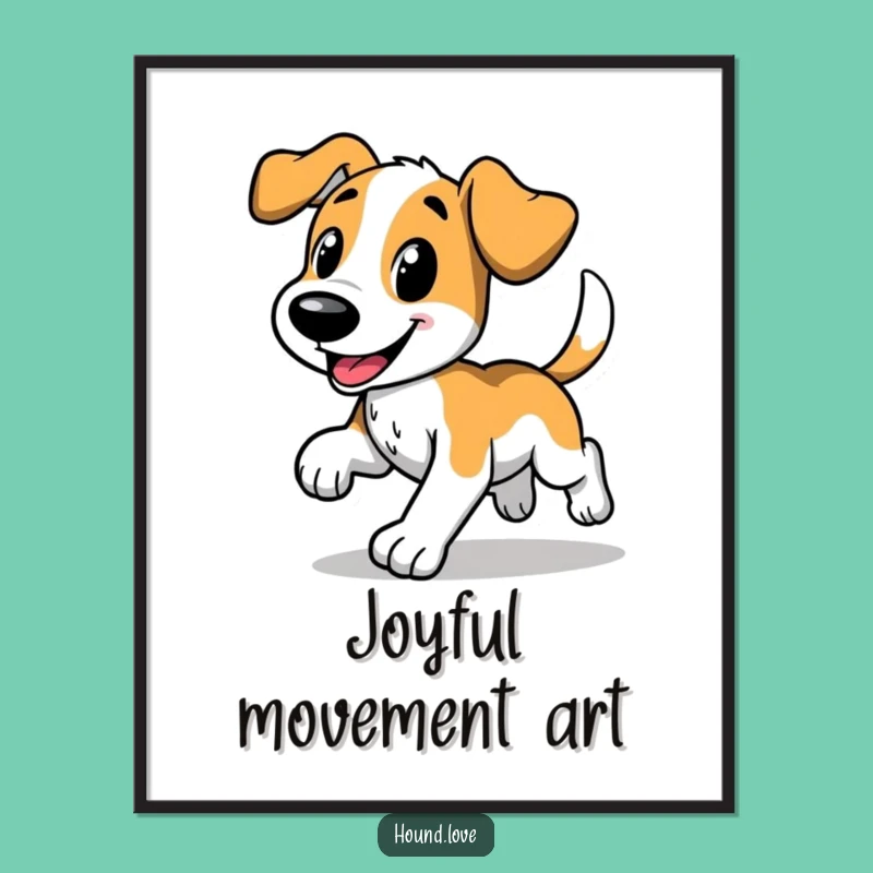 Funny Hound Trot Digital Art: Instant Comical Joy for Your Walls