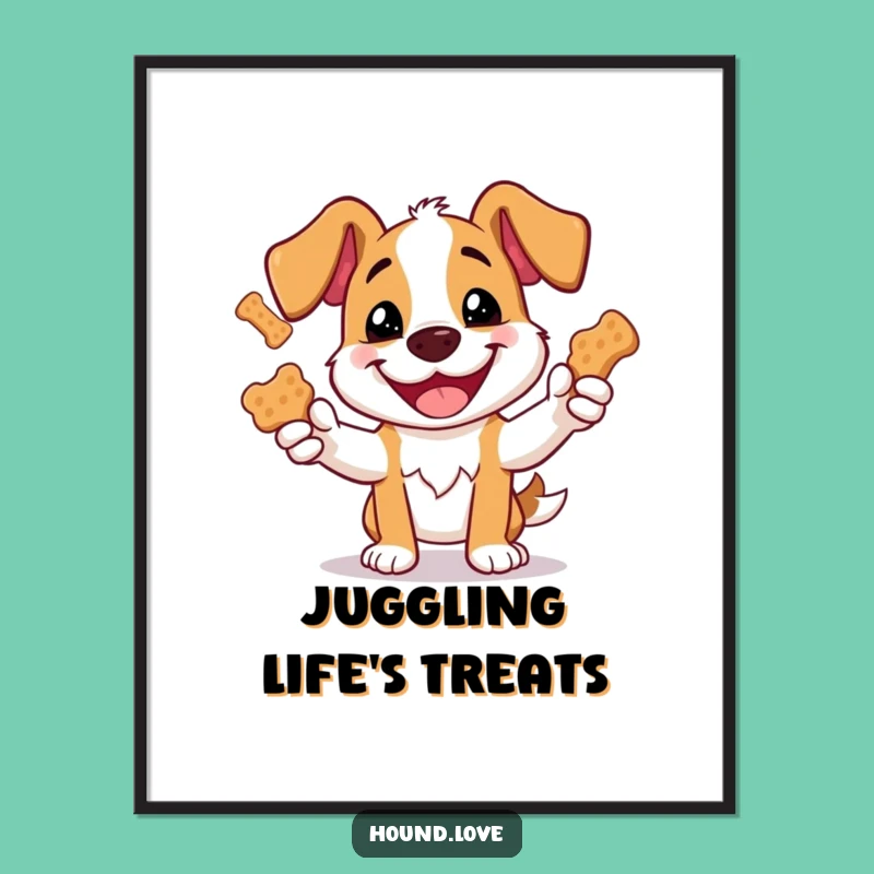 Funny Hound Dog Biscuit Juggling Digital Art - Instant Hilarious Decor