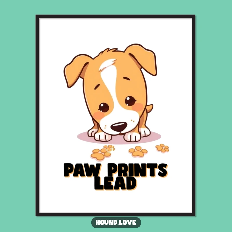 Funny Sniffing Hound Digital Print: Instant Curiosity, Framable Funny Gift
