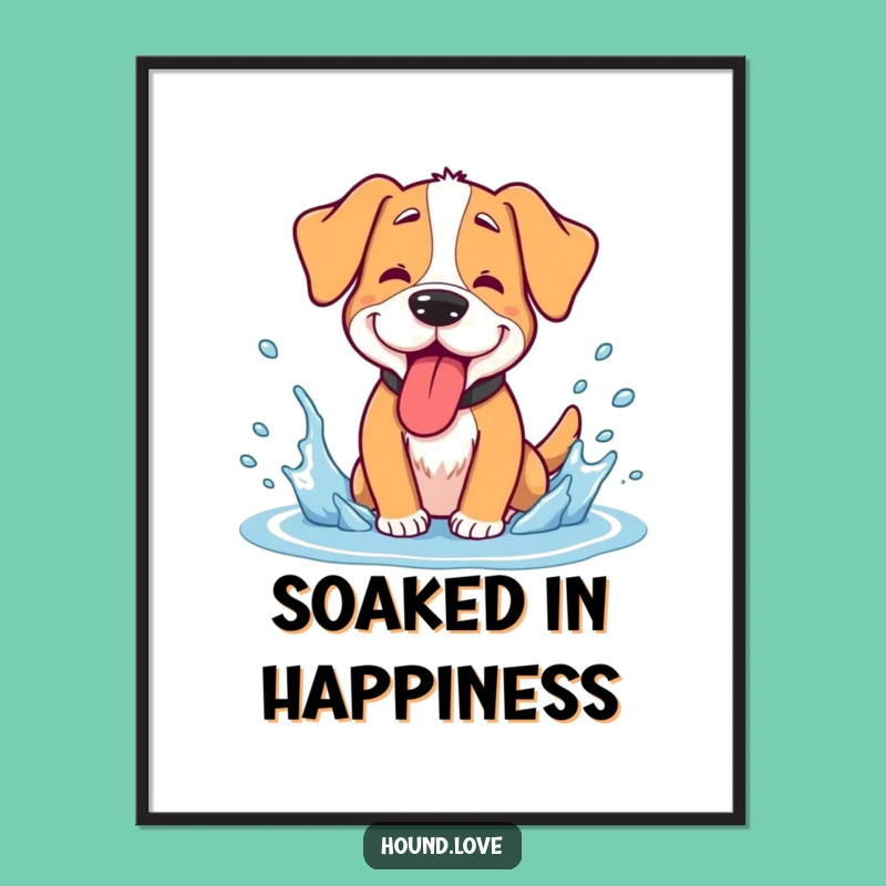 Funny Hound Splash Digital Art: Goofy Dog Fun - Instant Decor