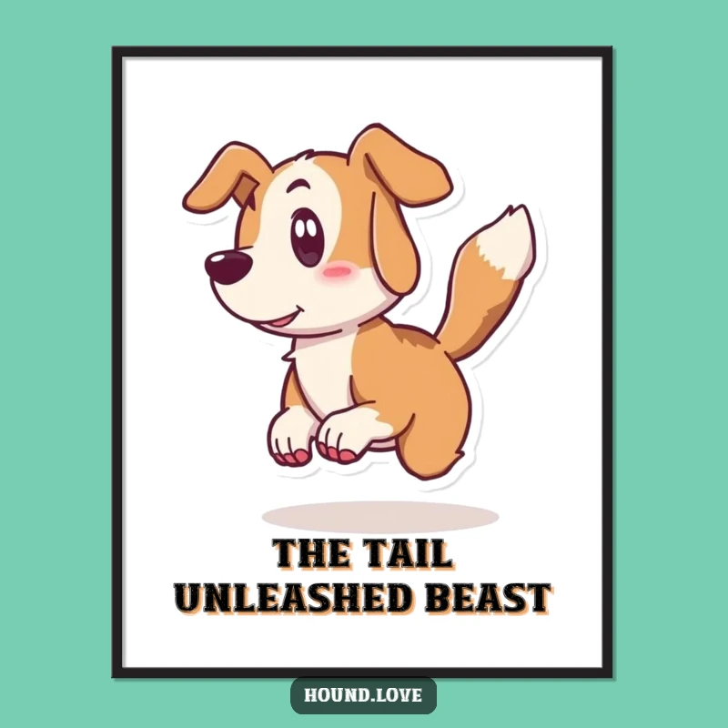 Funny Hound Surprise Digital Art: Instant Canine Comedy, Gift Print