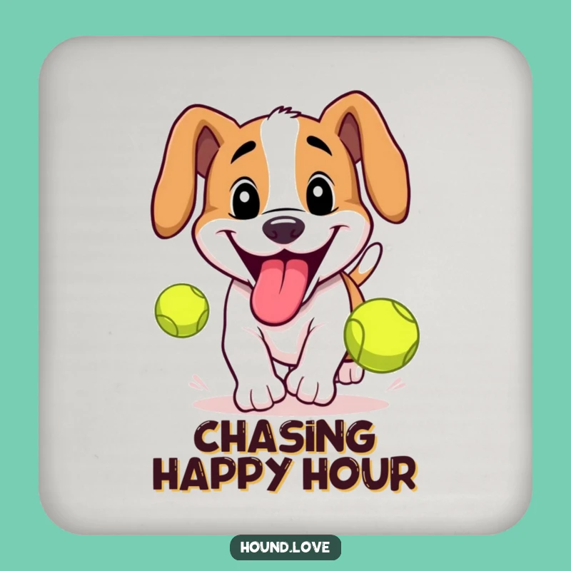 Funny Tennis Ball Hound Coaster Set: Protect Surfaces with Canine Playfulness