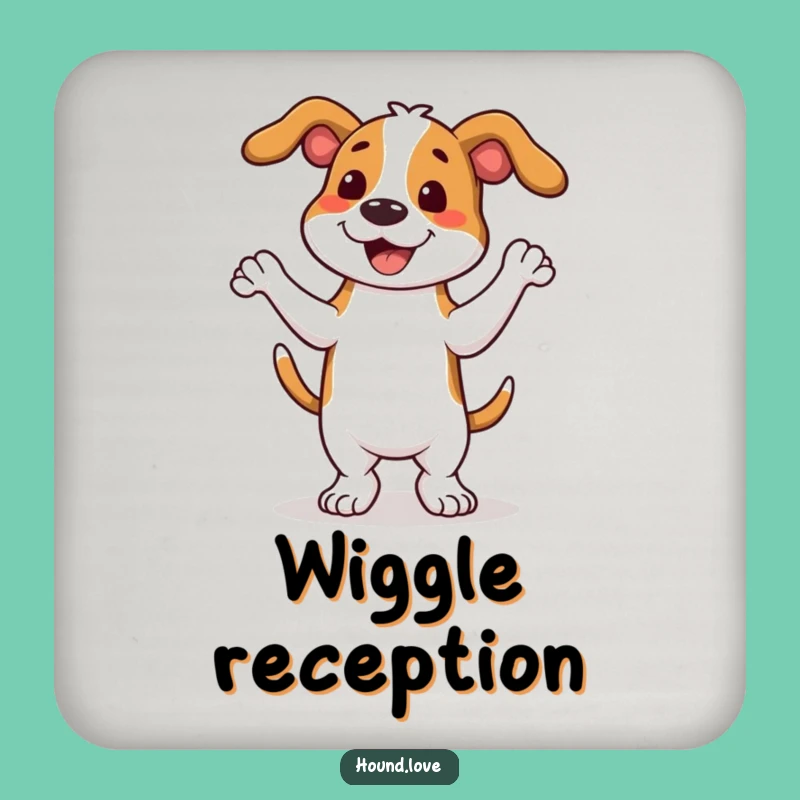 Funny Hound Dance Drink Coaster - Protect Surfaces with Wiggly Charm