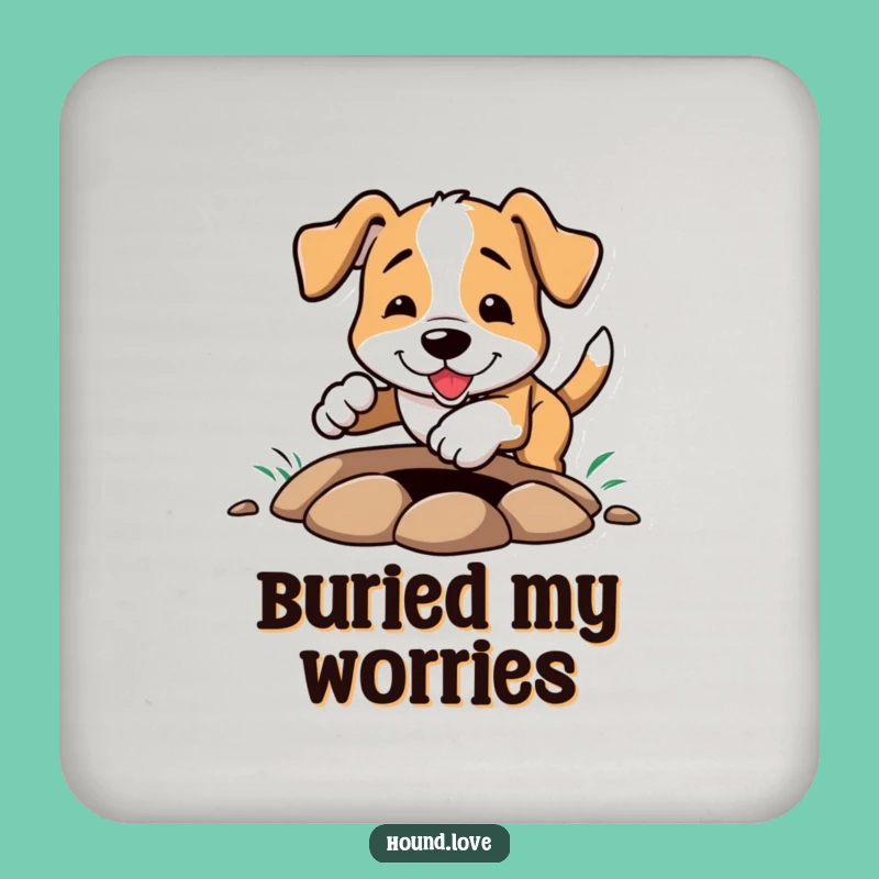 Funny Hound Digging Coaster: Protect Surfaces with Hilarious Dog Art