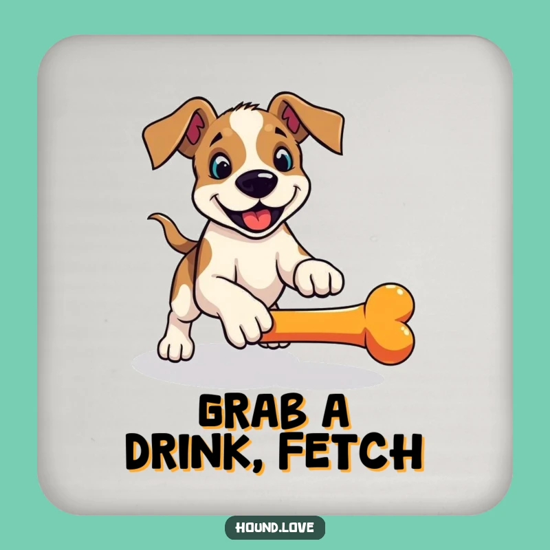 Funny Hound Fetch Coaster: Playful Pounce Protection - Bar Gift