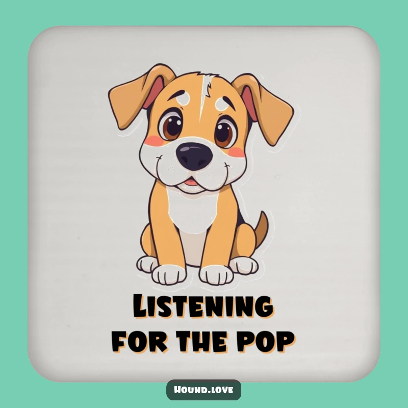 Funny Curious Hound Coaster Set: Protect Surfaces with Canine Attentiveness