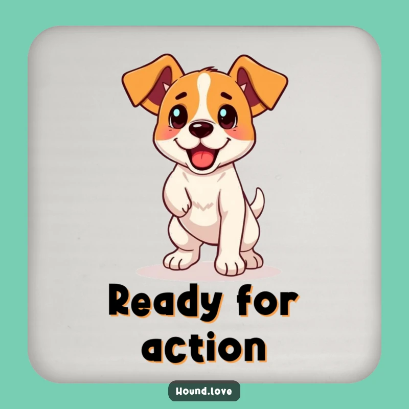 Funny Dog Coaster Set: Hound Ready to Retrieve, Protect Surfaces with Humorous Pet-Themed Decor