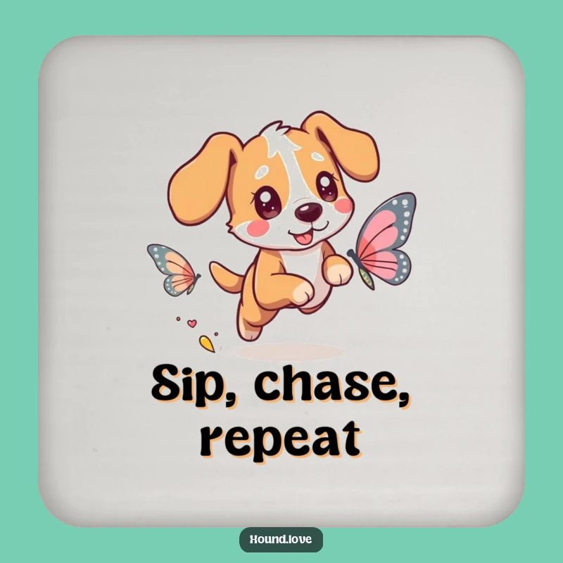 Funny Hound Butterfly Coaster: Protect Surfaces with Hilarious and Whimsical Charm