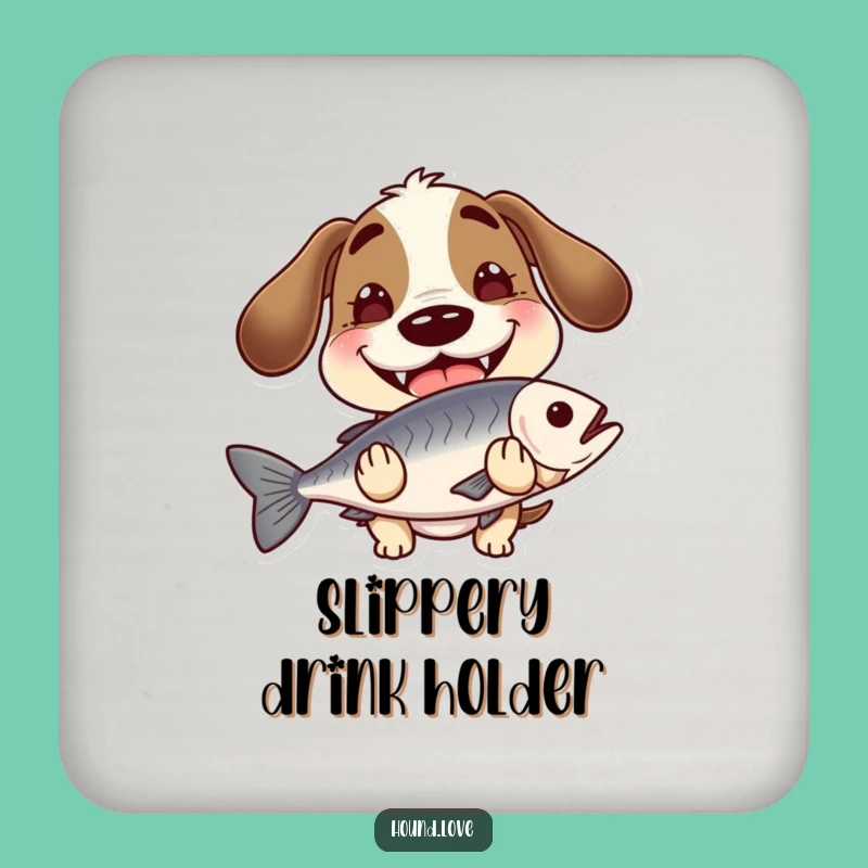 Funny Hound Fish Coaster - Protect Surfaces with Goofy Charm!
