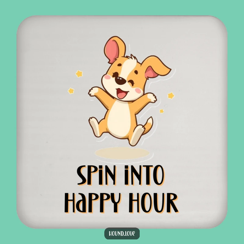 Funny Spinning Hound Coaster Set - Protect Surfaces with Hilarious, Delightful Designs