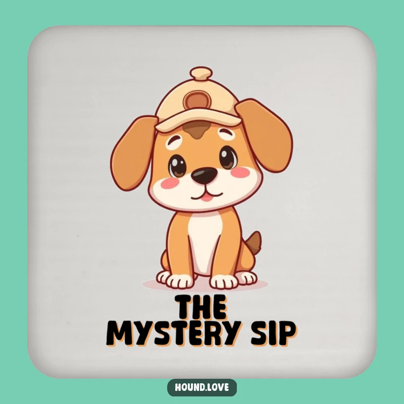 Funny Detective Hound Coaster - Curious Pose Drink Protector, Whimsical Funny Gift