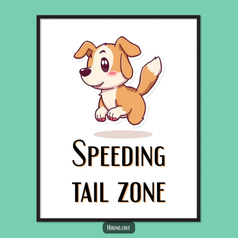 Funny Hound Surprise Poster: Canine Comedy Art, Whimsical Gift