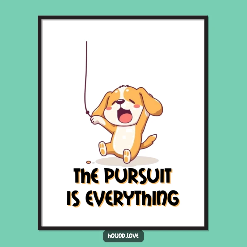 Funny Falling Hound Poster - Comical Wall Art for a Humorous Space