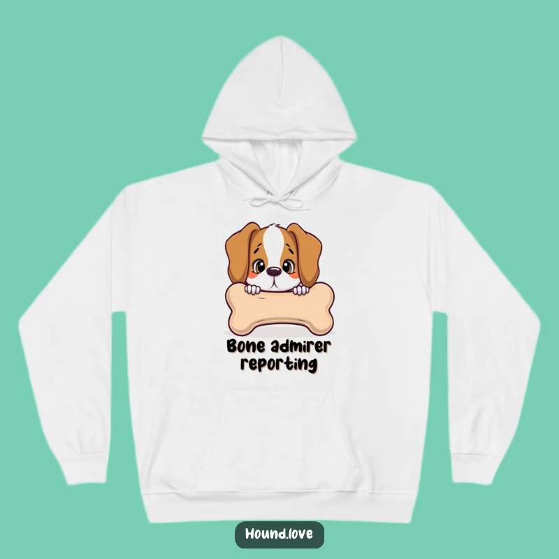 Funny Hound Bone Hoodie - Cozy Curious Peek, Talking Bone!