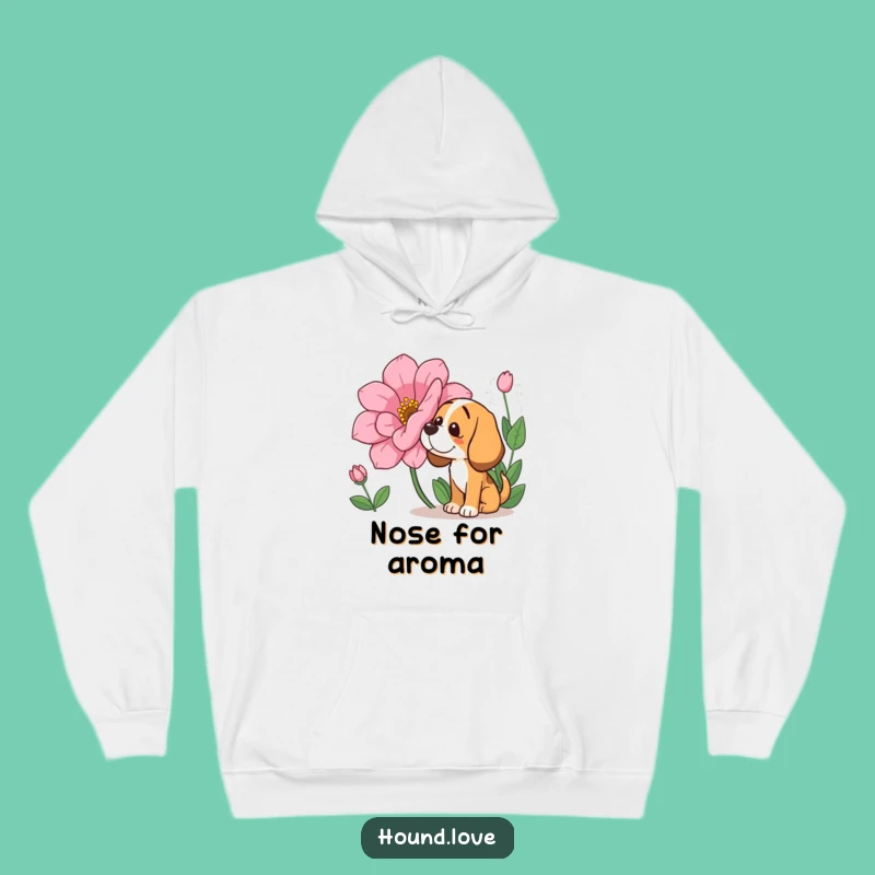 Funny Hound Sniffing Hoodie: Cozy Comfort with a Hilarious Floral Twist