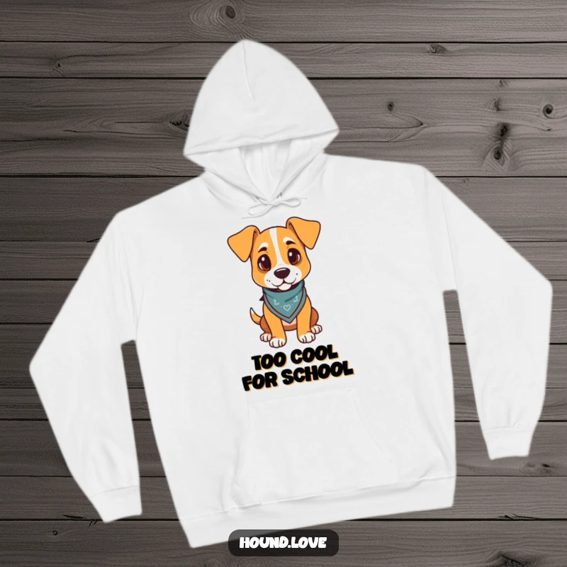 Funny dog hoodie featuring a proud hound sporting a jaunty bandana, perfect for staying warm and looking cool.