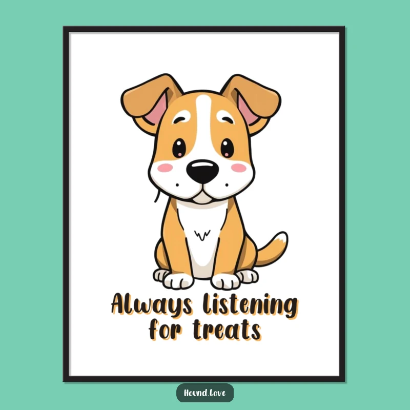 Funny Free Printable Dog Wall Art: Alert Hound Listening Art for Your Home!