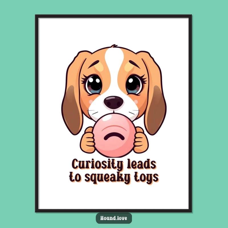 Free Printable Curious Hound Wall Art: Funny Peek Downloadable Gift